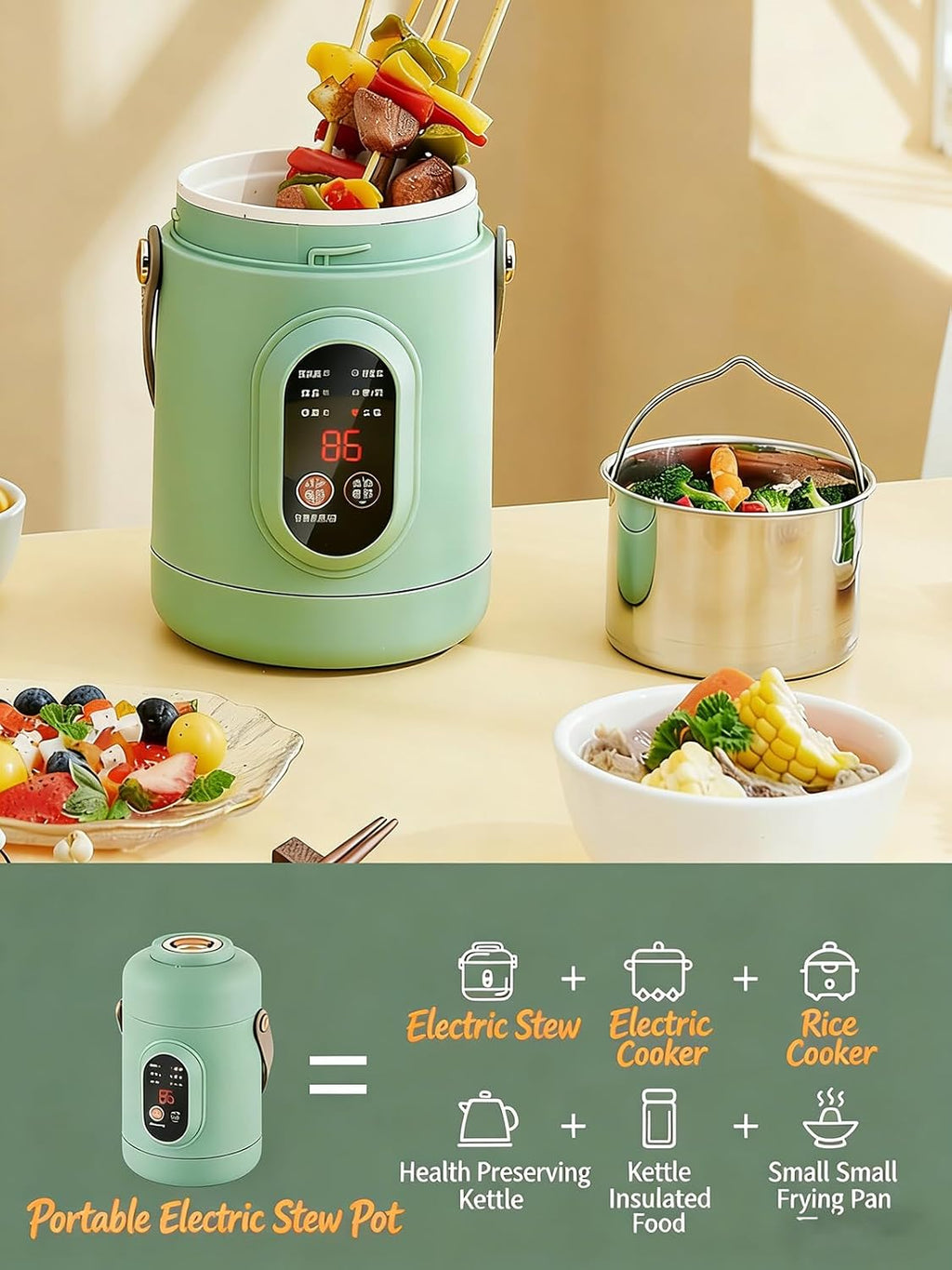 Portable Electric Pot 🍲✨ | Mini Cooking Pan