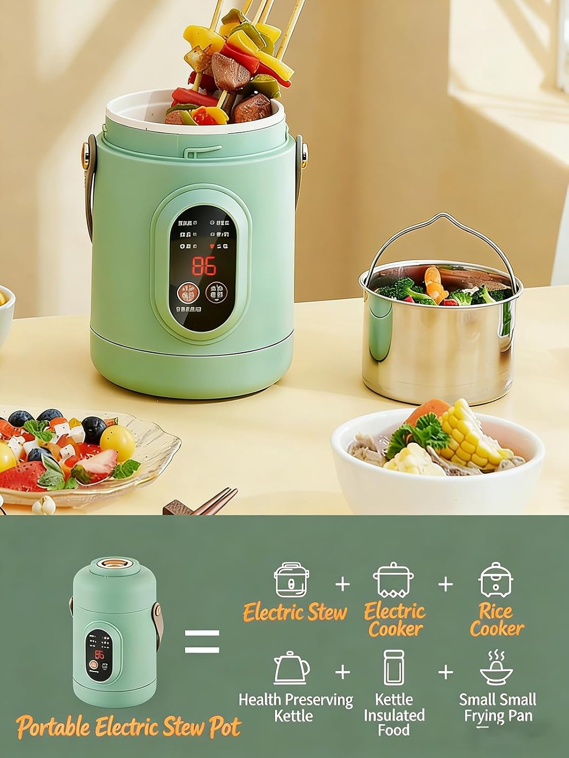 Portable Electric Pot 🍲✨ | Mini Cooking Pan